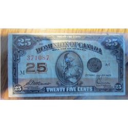 1923 Canada 25 Cent Note