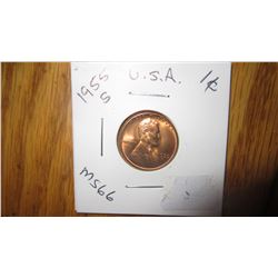 1955-S USA 1 Cent