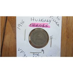 1915 Hungary 10 Filler