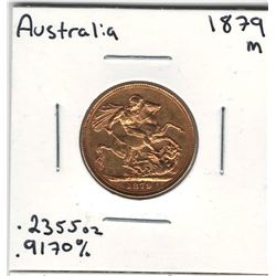 1879-M Australia Sovereign Gold Coin