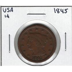 1845 USA 1 Cent