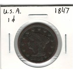 1847 USA 1 Cent