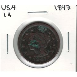 1847 USA 1 Cent