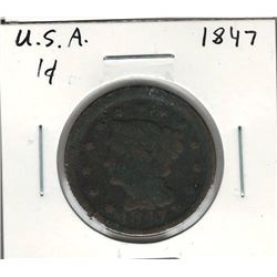 1847 USA 1 Cent