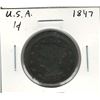 Image 1 : 1847 USA 1 Cent