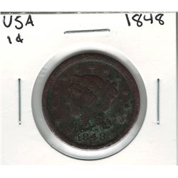 1848 USA 1 Cent