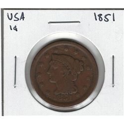 1851 USA 1 Cent