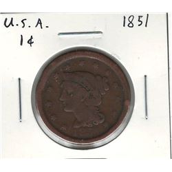 1851 USA 1 Cent