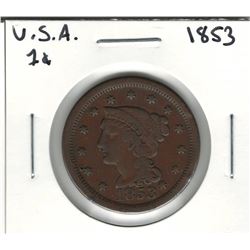 1853 USA 1 Cent