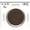 Image 1 : 1853 USA 1 Cent