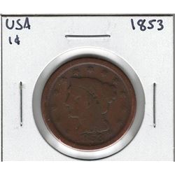 1853 USA 1 Cent