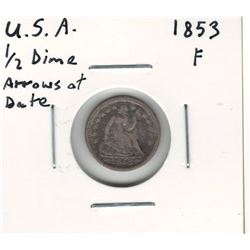 1853 USA 1/2 Dime