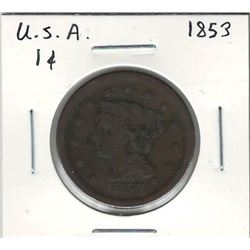 1853 USA 1 Cent