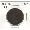 Image 1 : 1853 USA 1 Cent