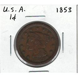 1853 USA 1 Cent