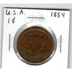 1854 USA 1 Cent