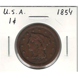 1854 USA 1 Cent