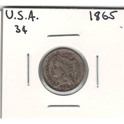 1865 USA 3 Cent