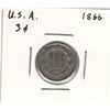 Image 1 : 1866 USA 3 Cent