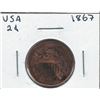 Image 1 : 1867 USA 2 Cent