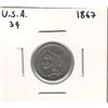 Image 1 : 1867 USA 3 Cent