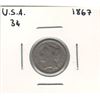 Image 1 : 1867 USA 3 Cent