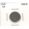 Image 1 : 1867 USA 3 Cent