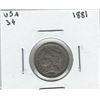 Image 1 : 1881 USA 3 Cent