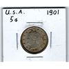 Image 1 : 1901 USA 5 Cent