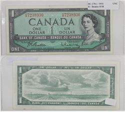 1954 Canada 1 Dollar Note