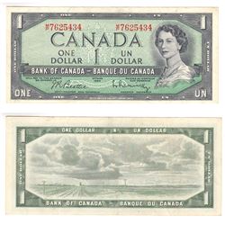 1954 Canada 1 Dollar Note