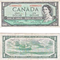 1954 Canada 1 Dollar Note