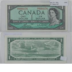 1954 Canada 1 Dollar Note