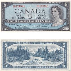 1954 Canada 5 Dollar Note