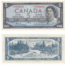 1954 Canada 5 Dollar Note