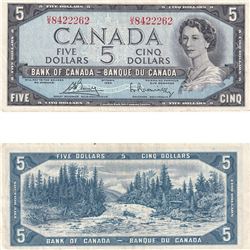 1954 Canada 5 Dollar Note