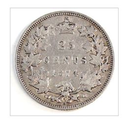 1874-H Canada 25 Cent