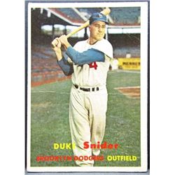 1957 TOPPS #170 DUKE SNIDER VG CREASED