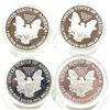 Image 2 : 4- PROOF AMERICAN SILVER EAGLES- 1986, 1987, 2004,