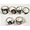 Image 2 : 6-STERLING ANTIQUE RINGS WITH LIGHT PINK