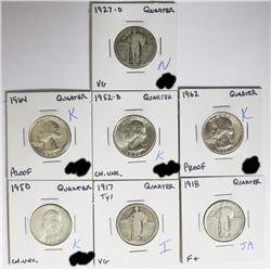 QUARTER LOT - 7 COINS TOTAL