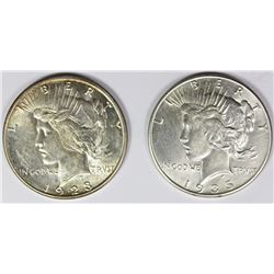 (2) PEACE SILVER DOLLARS