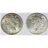 Image 1 : (2) PEACE SILVER DOLLARS