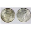 Image 2 : (2) PEACE SILVER DOLLARS