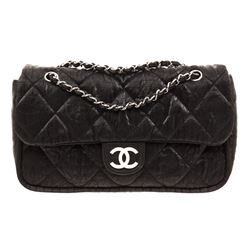 Chanel Black Nylon Flap Shoulder Bag