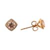 Image 2 : 1.00 ctw Morganite and Diamond Earrings - 14KT Rose Gold