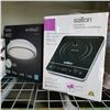 Image 2 : SALTON PORTABLE INDUCTION COOKTOP 8-17, LED LIGHT FIXTURE AND HAMPTON BAY