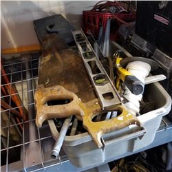 TOTE AND BOX FULL OF TOOLS