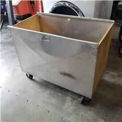 ALUMINUM AND WOOD ROLLING CART