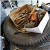Image 1 : NOKIAN LT 265/75 R16 ON 8 BOLT FORD RIM, VINTAGE TOOLS, AND VACUUM MILKER PUMP